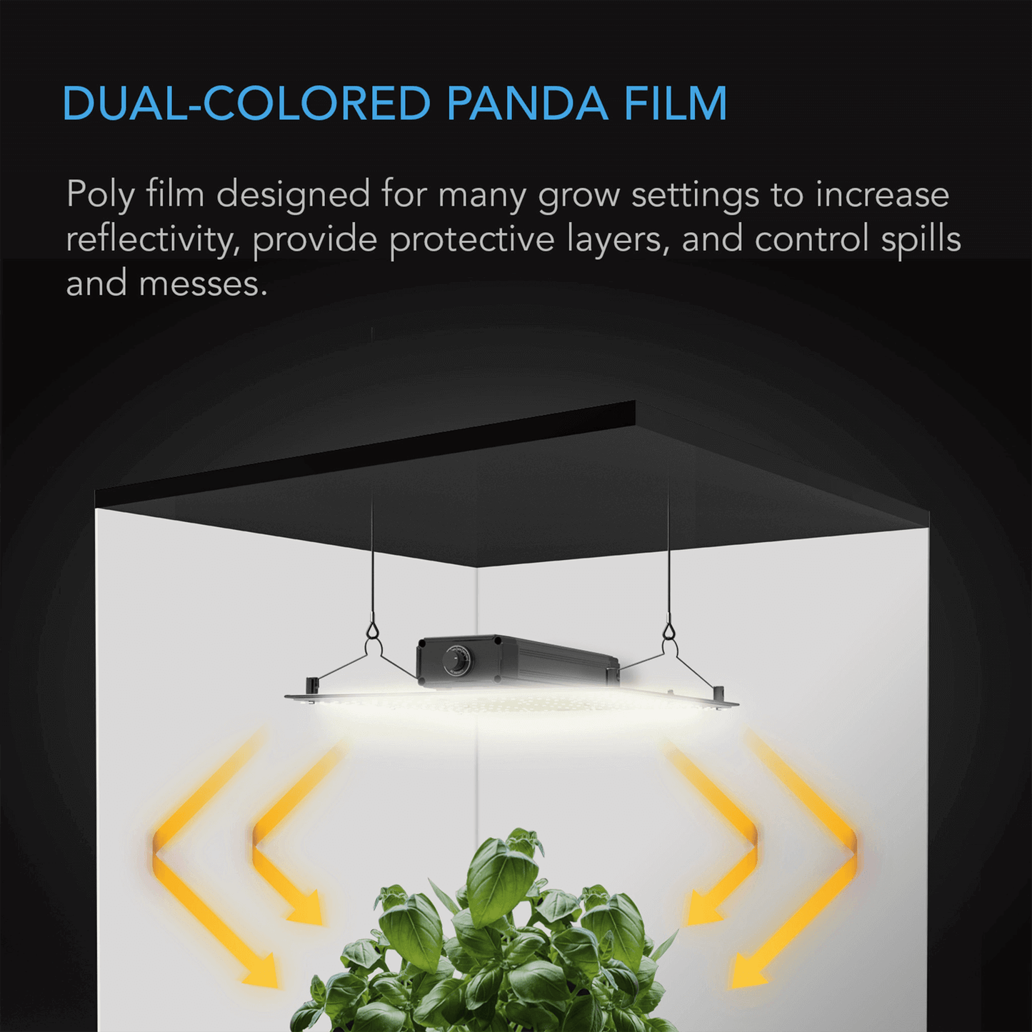 AC Infinity Black and White Panda Film, Waterproof Reflective Sheet, 10 x 100 ft. | AC-PFA100 | Grow Tents Depot | Grow Tents | 819137023253