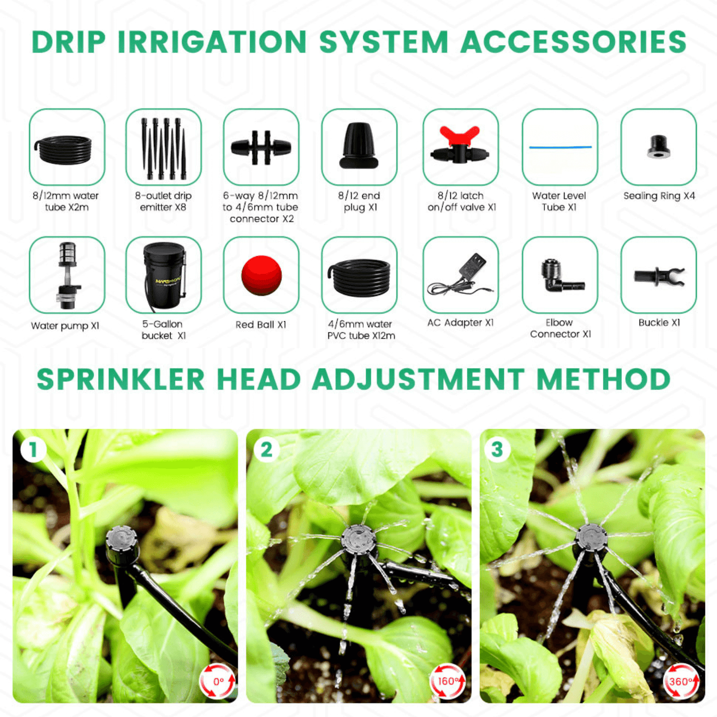 Mars Hydro Drip Irrigation Kit | MH-Drip-Irrigation-Set | Grow Tents Depot | Planting & Watering | 6973280372355