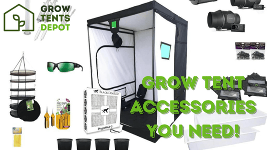 Indoor grow tent with essential accessories for optimal plant growth and gardening experience.