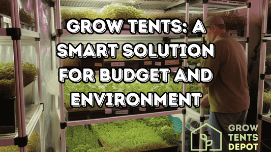 Man using grow tent for sustainable indoor gardening, promoting budget-friendly and eco-friendly solutions.