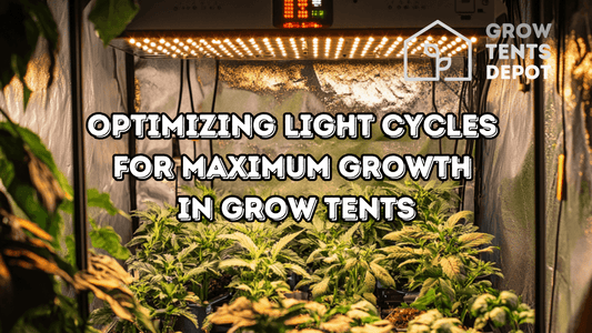 Indoor garden grow tent with optimized light cycles for plant growth.
