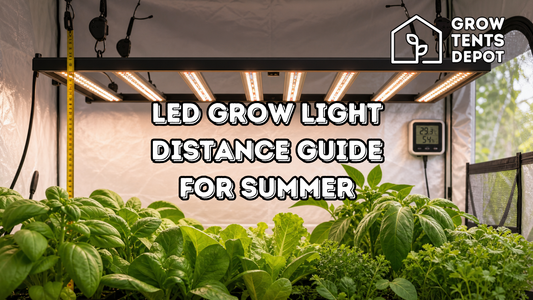 LED grow light distance guide for summer grow tent setup