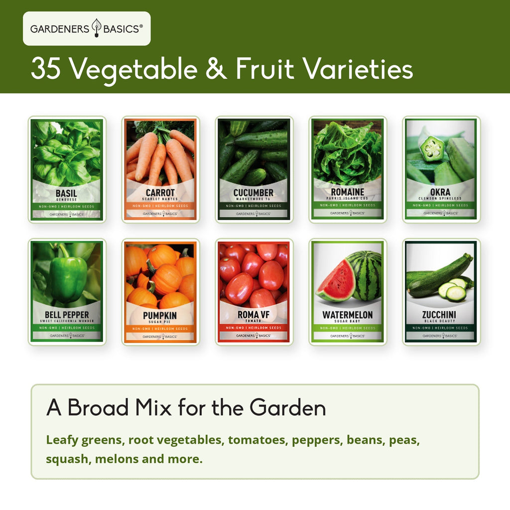 Gardeners Basics Vegetable Seed Vault Kit | 35 Variety Pack