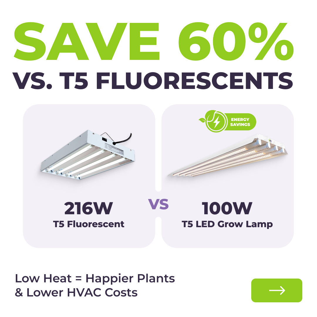 Active Grow T5 HO 2.0 4FT 4 Lamp LED Mushroom Grow Light (216W Eqv.) - Blue Sun Spectrum