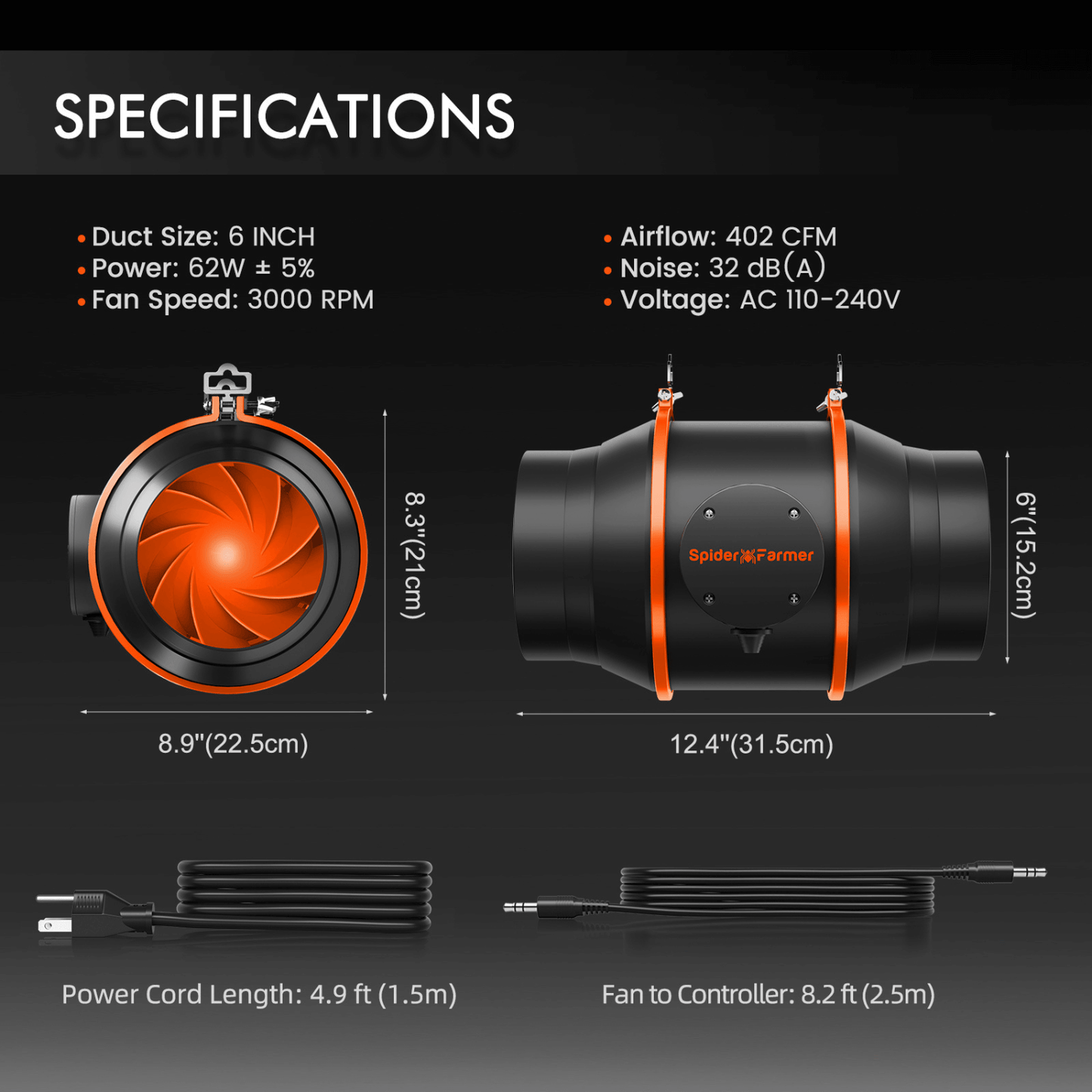 Spider Farmer SF4000 LED Grow Light + 4' x 4' Grow Tent + Inline Fan Combo with Speed Controller