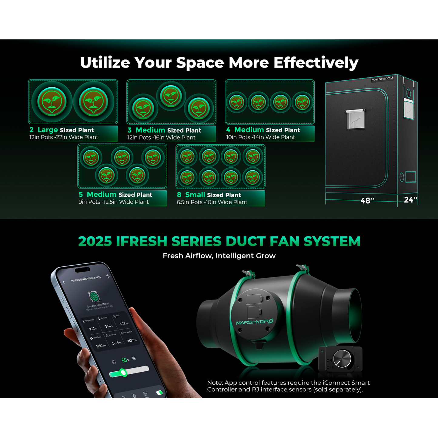 Mars Hydro TSL 2000 LED Grow Light + 2' x 4' Grow Tent + Inline Fan product image 11
