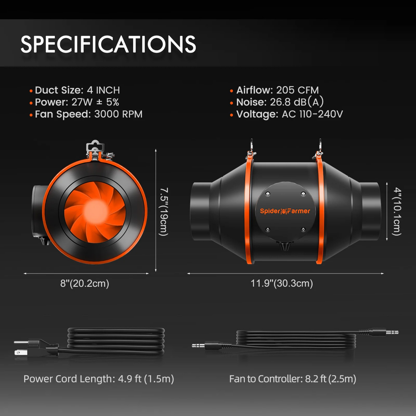 Spider Farmer G3000 LED Grow Light + 3' x 3' Grow Tent + Inline Fan Combo with Speed Controller