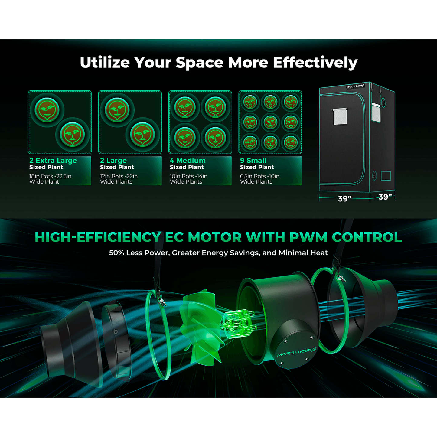Mars Hydro FC 3000-EVO LED Grow Light + 3' x 3' Grow Tent + iFresh product image 16