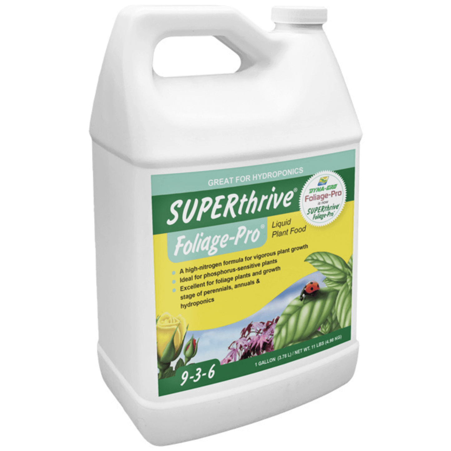 Dyna-Gro SUPERthrive Foliage-Pro 1 Gallon Plant Food Bottle with Essential Nutrients for Optimal Growth in Hydroponics and Gardens