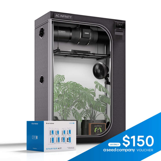 AC Infinity Cultivator Kit, Complete 2-Plant Grow Tent System with Dynamic Learning AI Control and Athena® Blended Starter Kit. WiFi-Integrated Ventilation, Circulation, Full-Spectrum EVO Lights and Refillable Filter