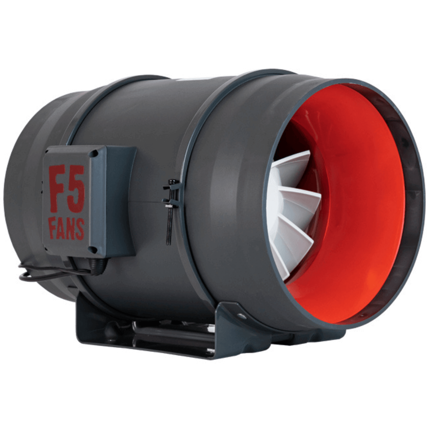 F5 Fans 10" Turbo EC Inline Duct Fan with 3-Phase Motor and 1065 CFM airflow capacity, featuring durable design for efficient ventilation.