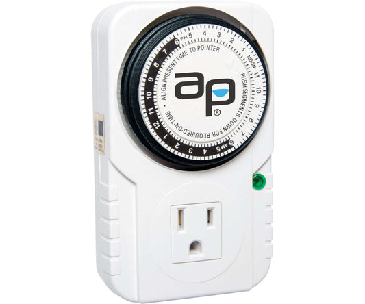 Autopilot Analog Grounded Timer, 1725W, 15A, 24 Hour