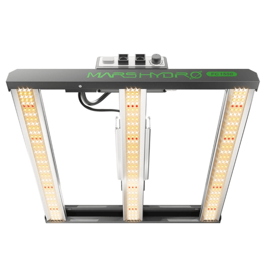 Mars Hydro FC1500-EVO 150W LED grow light with Samsung LM301H chips for efficient indoor gardening.
