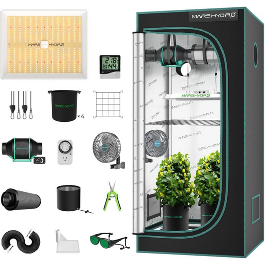 Mars Hydro TS 1000 LED Grow Light + 2.3' x 2.3' Grow Tent + Inline Fan Combo with Speed Controller