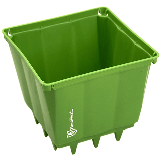 FloraFlex PotPro 6-inch green pot from case of 100, ideal for gardening and hydroponics, available at Grow Tents Depot.