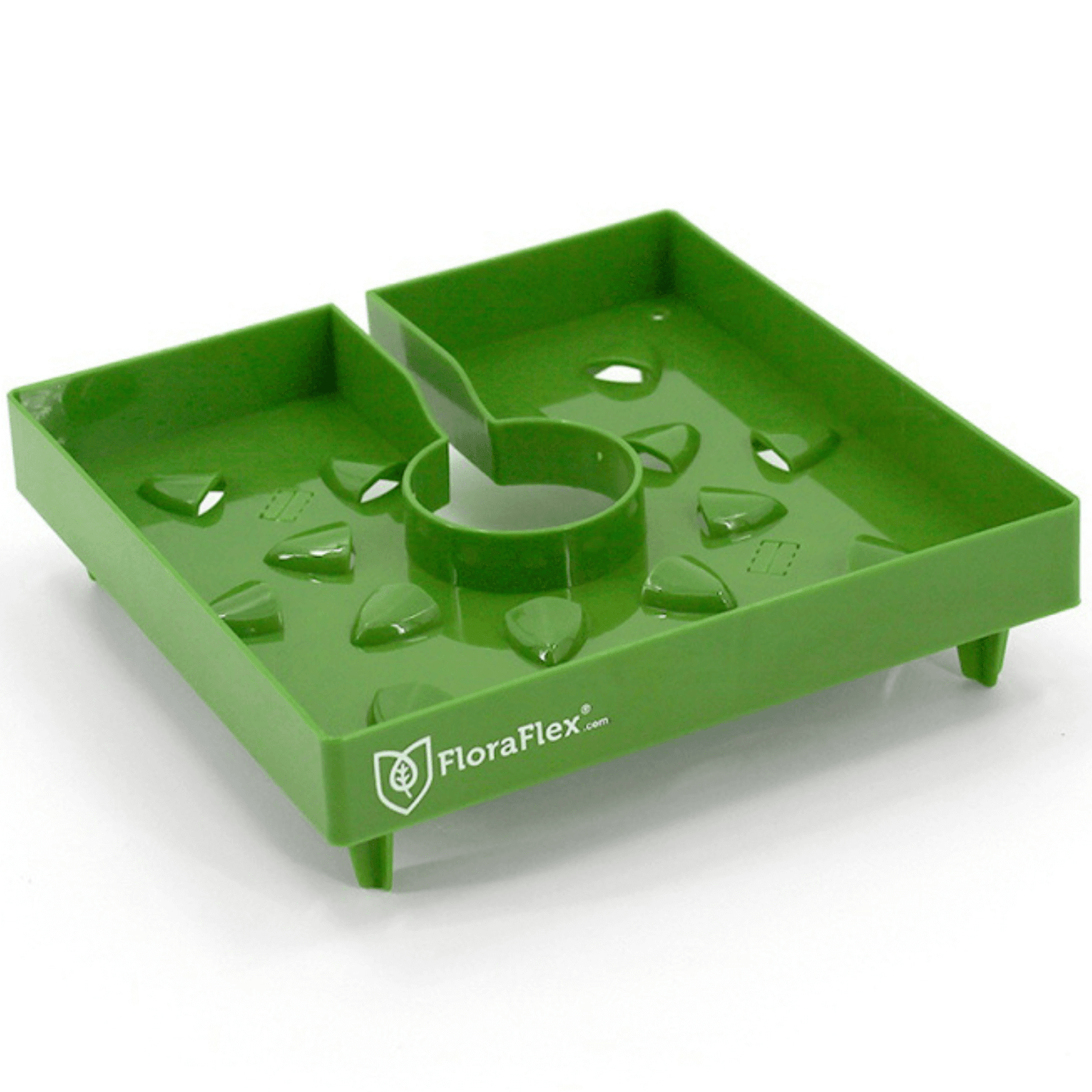 FloraFlex FloraCap 6" x 6" green top-feeding tool for rockwool cubes, optimizing plant growth and reducing algae.