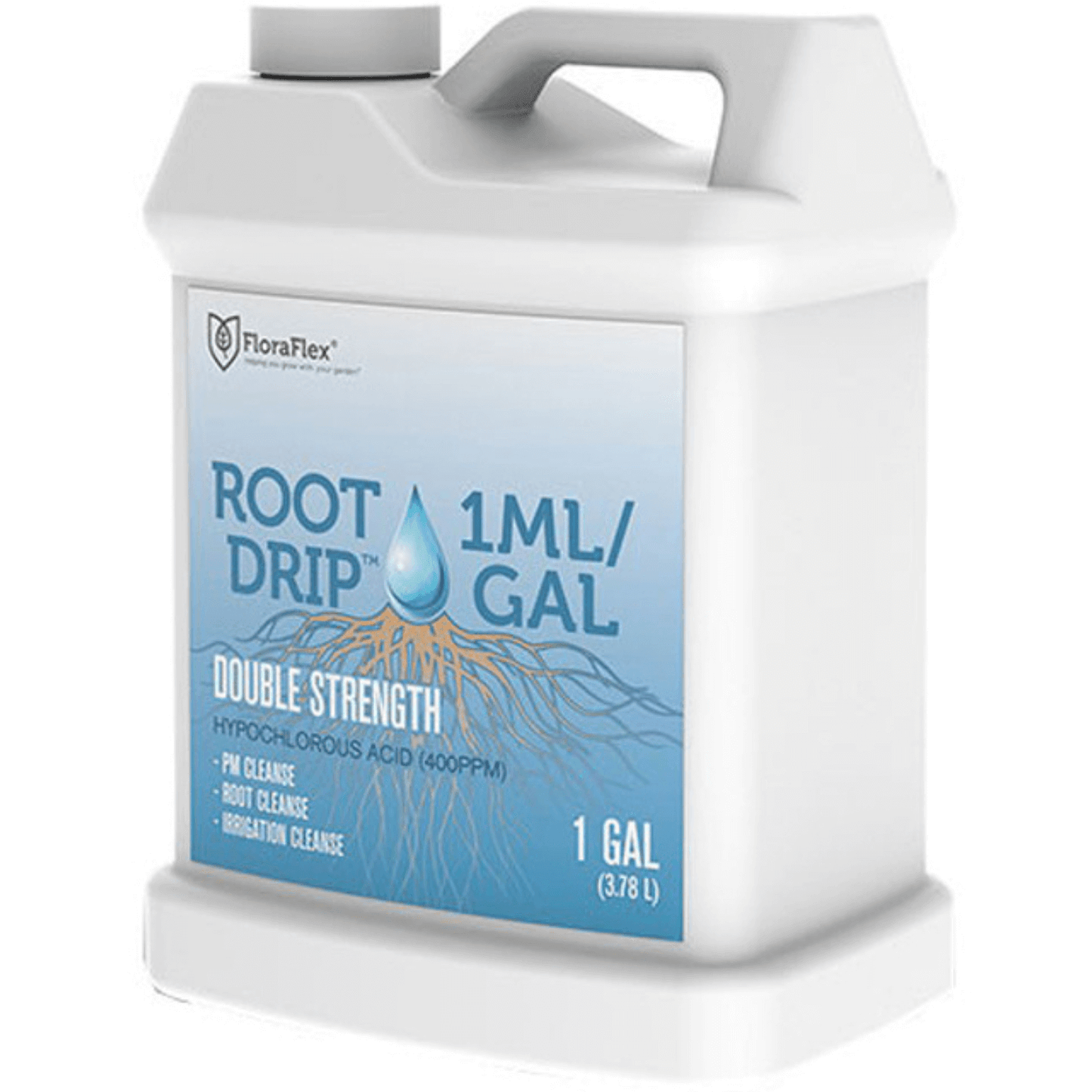 FloraFlex Root Drip Nutrients 1 Gallon irrigation and cleansing agent for plants with strong oxidative properties.