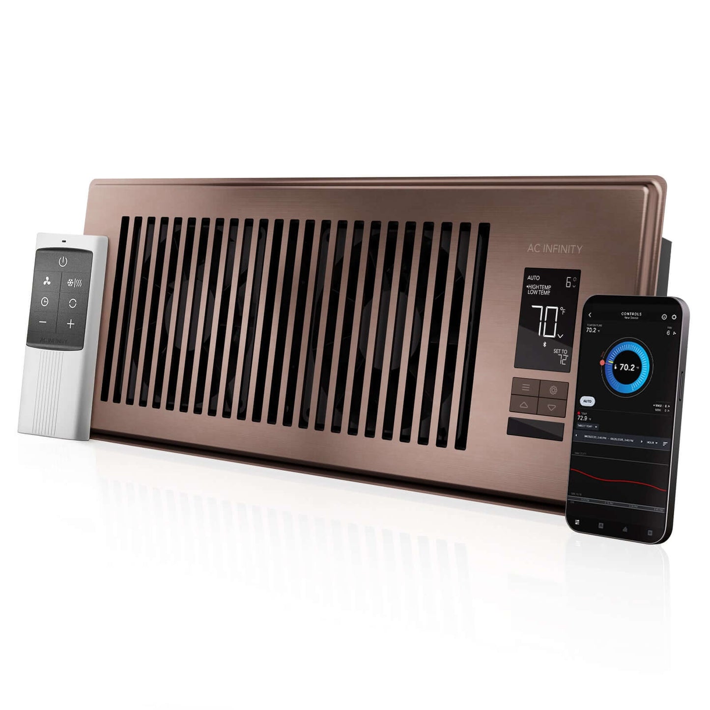 AC Infinity AIRTAP T4 Quiet Register Booster Fan System Brown Bronze product image 1