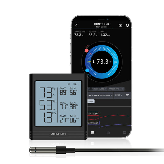 AC Infinity CLOUDCOM B1 Smart Thermo-Hygrometer w/ Data App 12 ft. product image 1