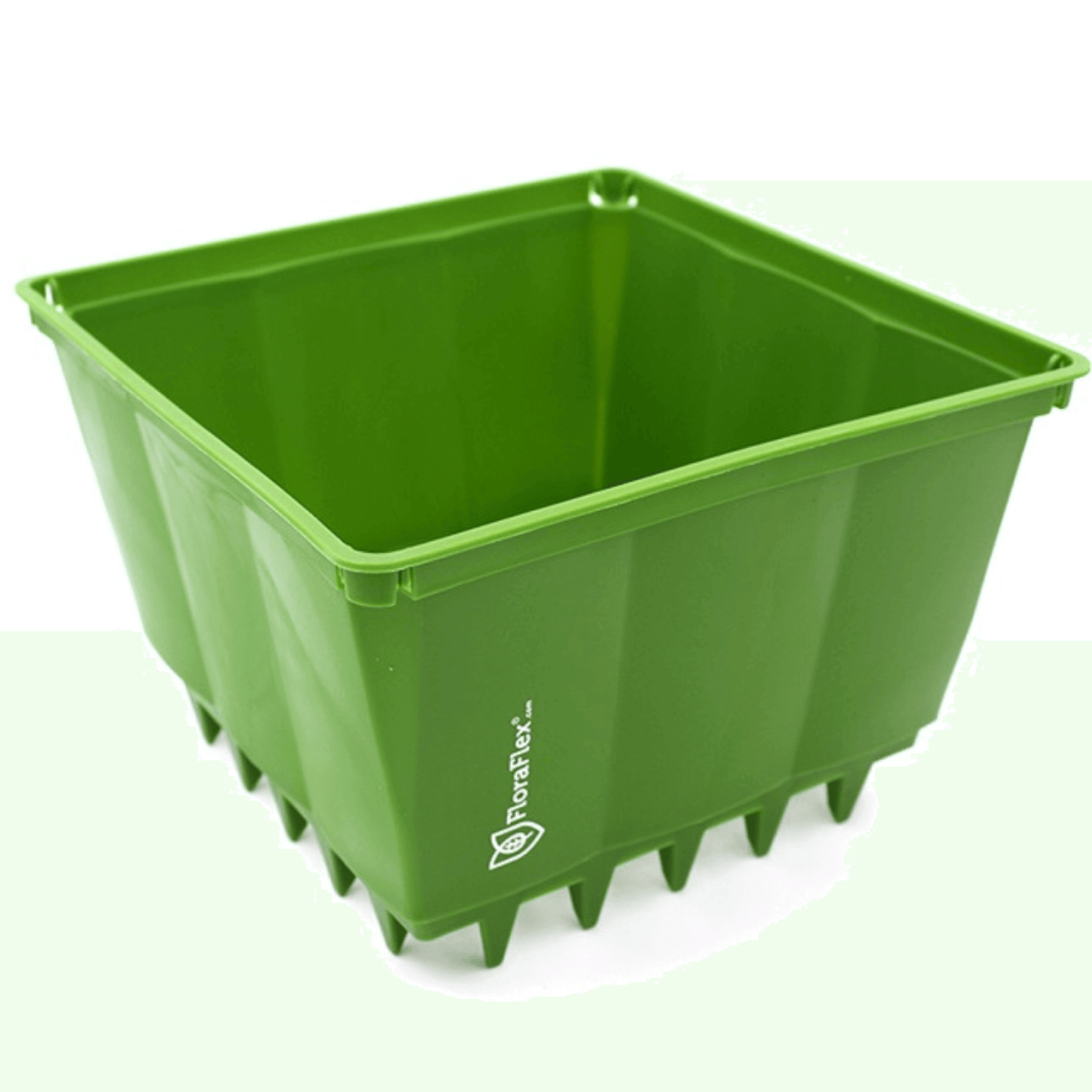 FloraFlex PotPro 8" green pot for hydroponic gardening - case of 68 available for bulk discount and price match guarantee.