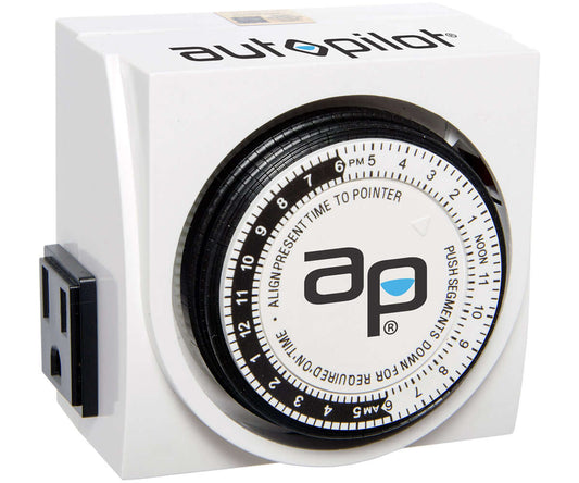 Autopilot Dual-Outlet Analog Grounded Timer, 1725W, 15A, 24 Hour