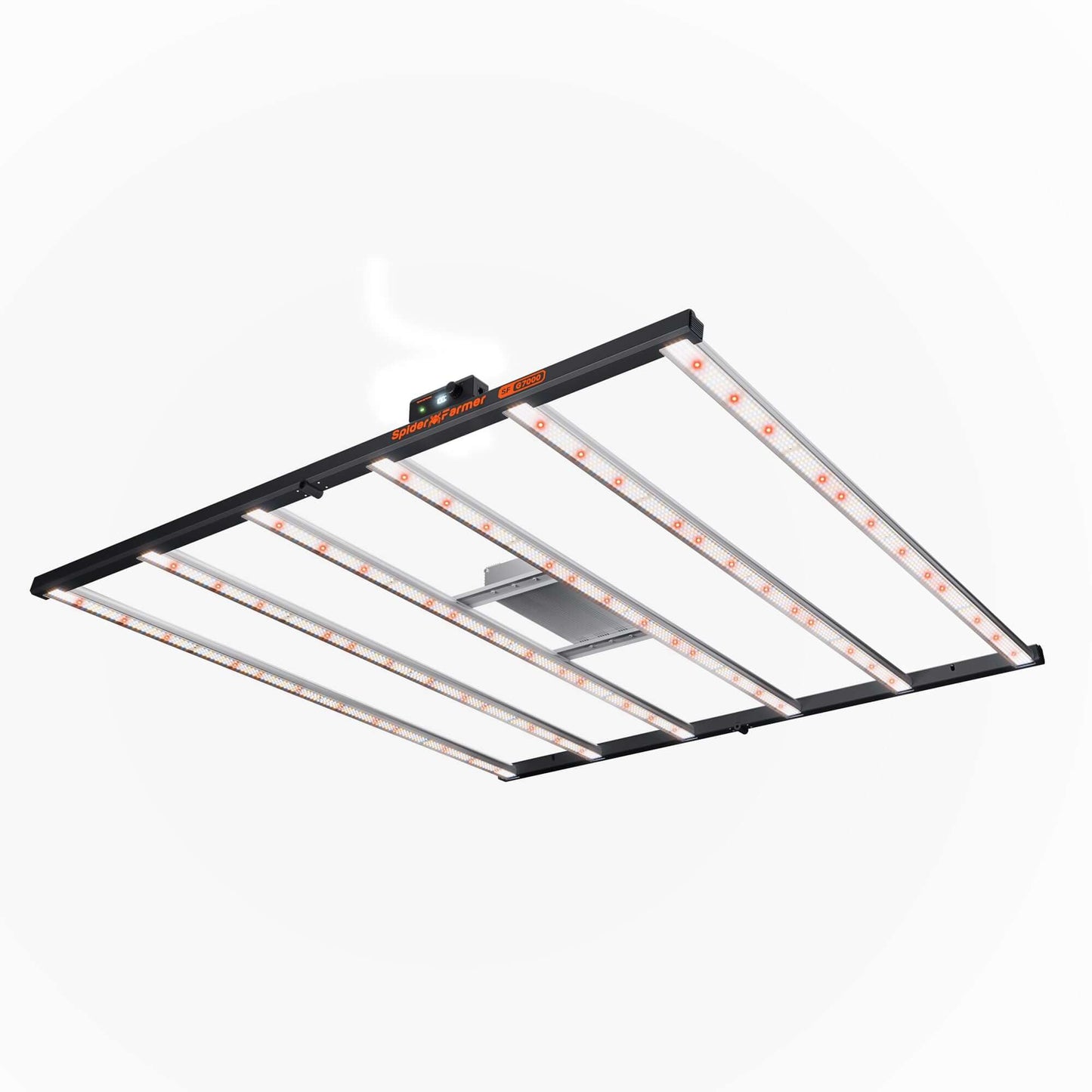 Spider Farmer G7000 730W LED grow light with full spectrum and dimmable features for optimal plant growth.