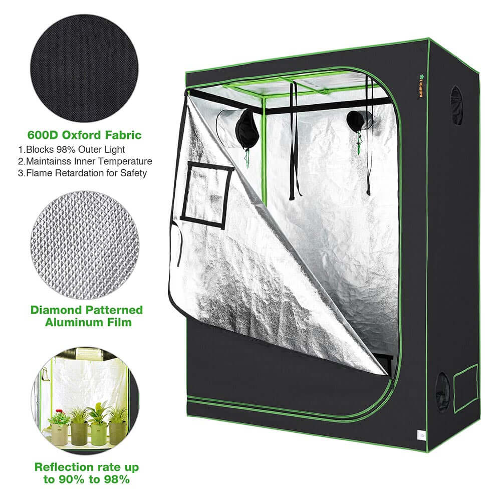 LAGarden Grow Tent 60"x32"x80" Reflective Indoor Hydroponic