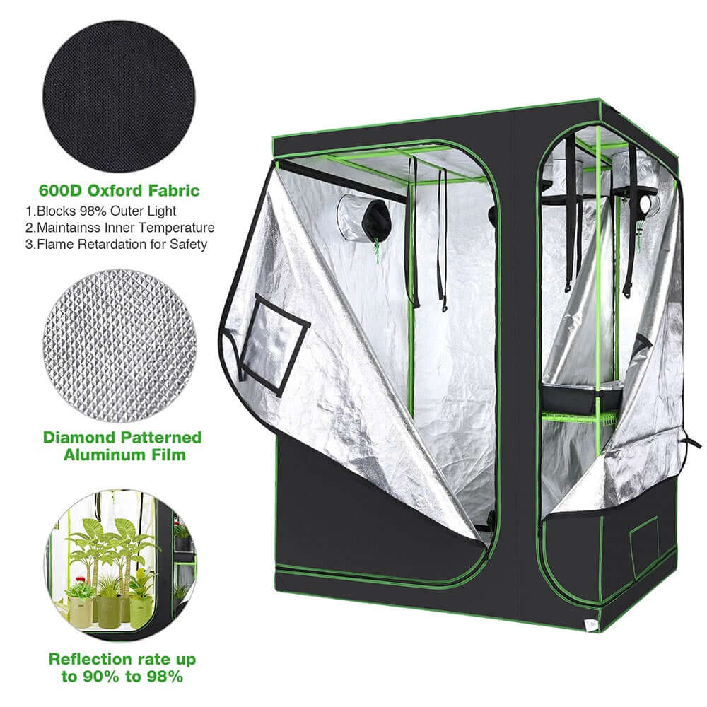 LAGarden Grow Tent 60"x48"x80" 2in1 Hydroponic Grow Room