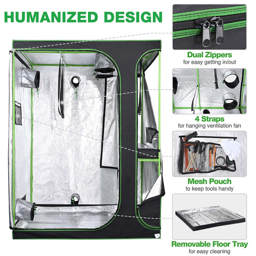 LAGarden Grow Tent 60"x48"x80" 2in1 Hydroponic Grow Room