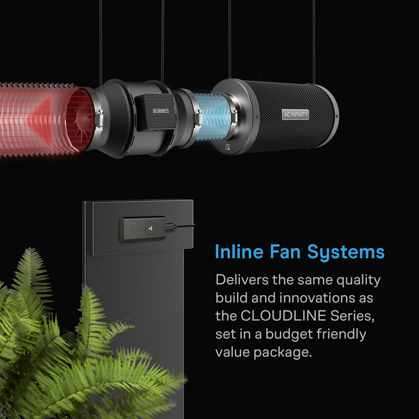 AC Infinity Air Filtration Kit 4", Inline Fan with Speed Controller, Carbon Filter & Ducting Combo