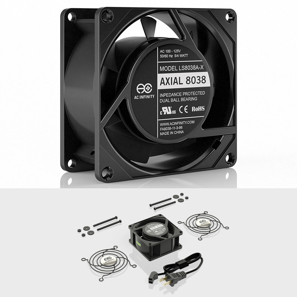 AC Infinity AXIAL 8038 Muffin 120V AC Cooling Fan 80mm x 80mm x 38mm product image 2