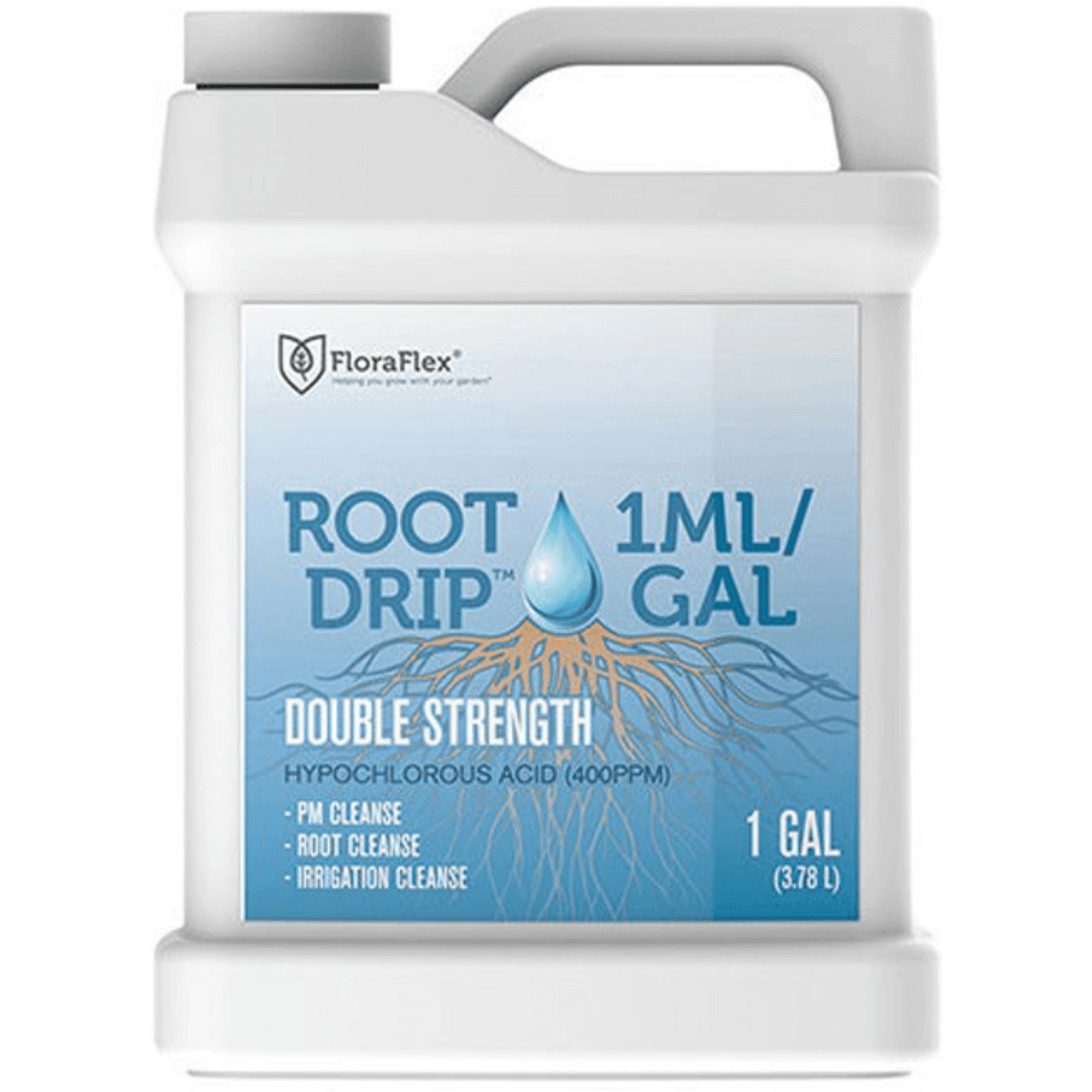 FloraFlex Root Drip Nutrients 1 Gallon Bottle for Plant Irrigation and Cleansing, Double Strength Formula with Oxidative Properties.