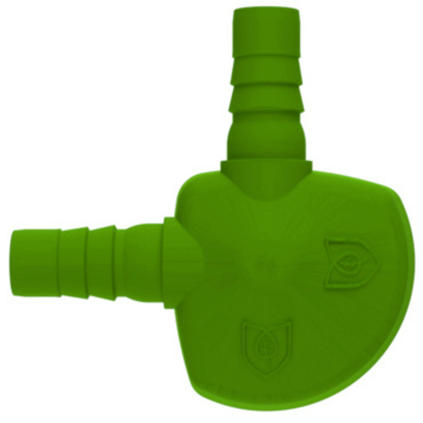 Green FloraFlex PotPro Drainage Elbow, ideal for efficient garden irrigation systems, available in a 12-pack.