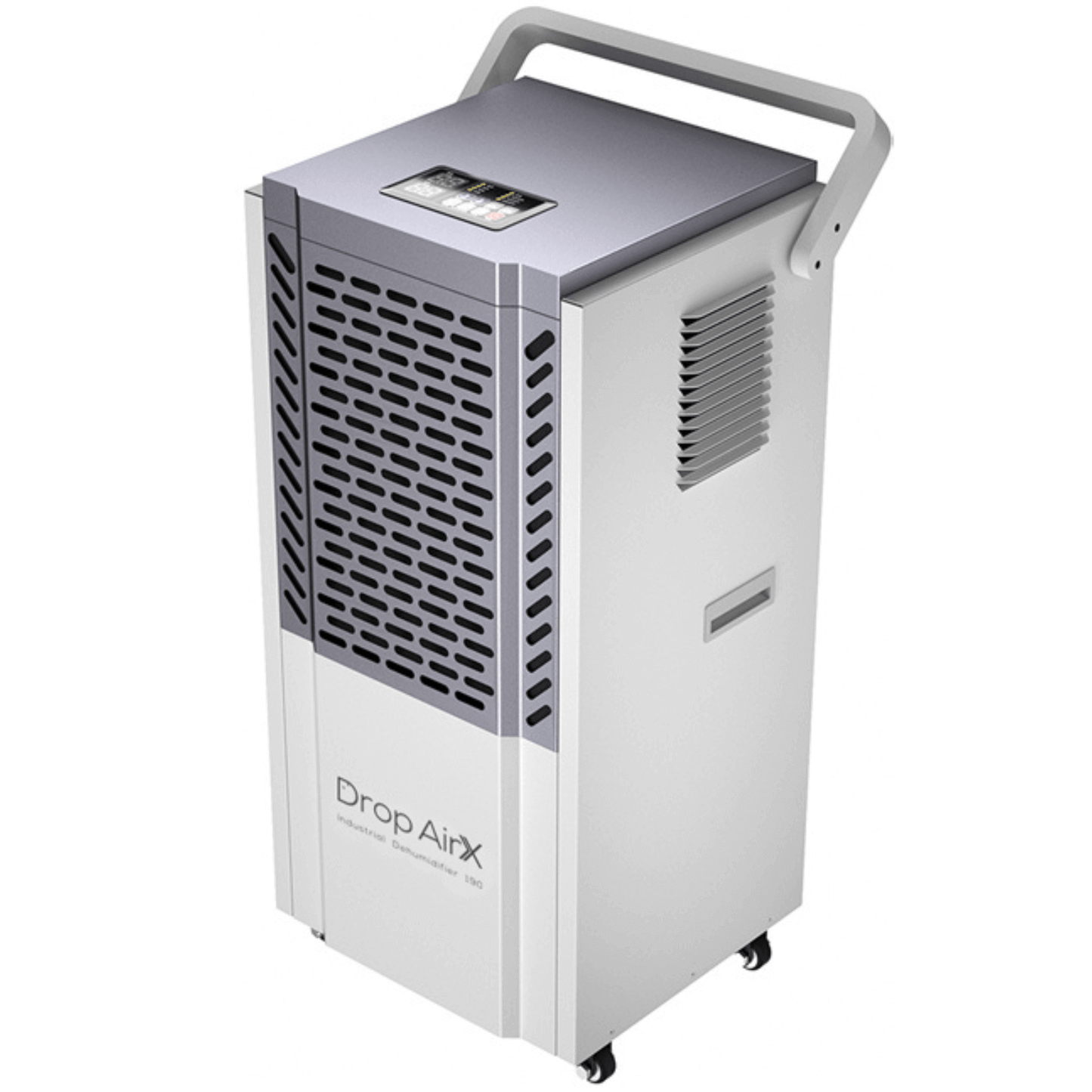 Drop Air X 130 PPD Industrial Dehumidifier with compact design, portable casters, and easy-access features for convenient use.