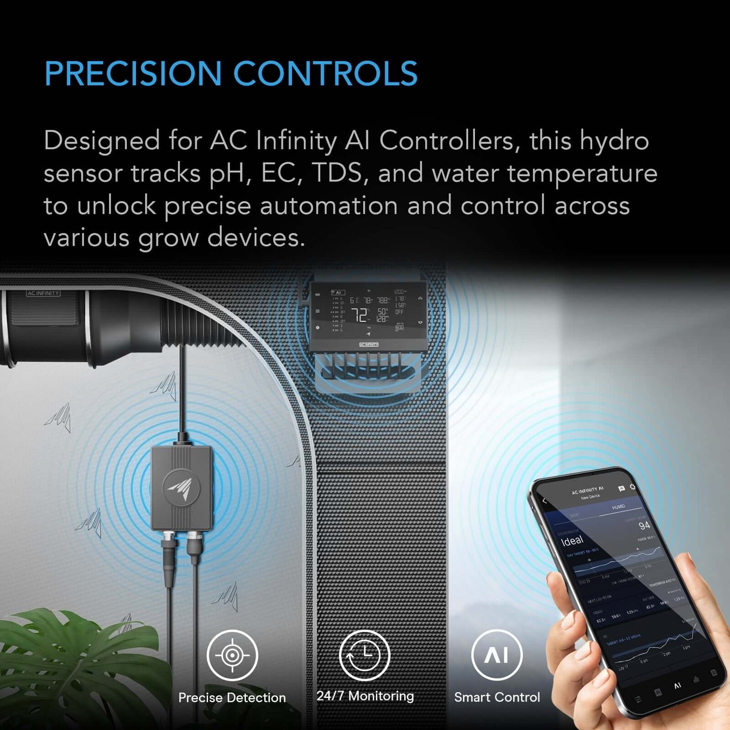 AC Infinity Hydro Sensor for Controller AI+ Precise pH EC TDS & Water product image 2