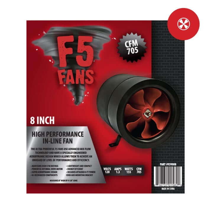 F5 Fans 8" Inline Duct Fan Climate Control