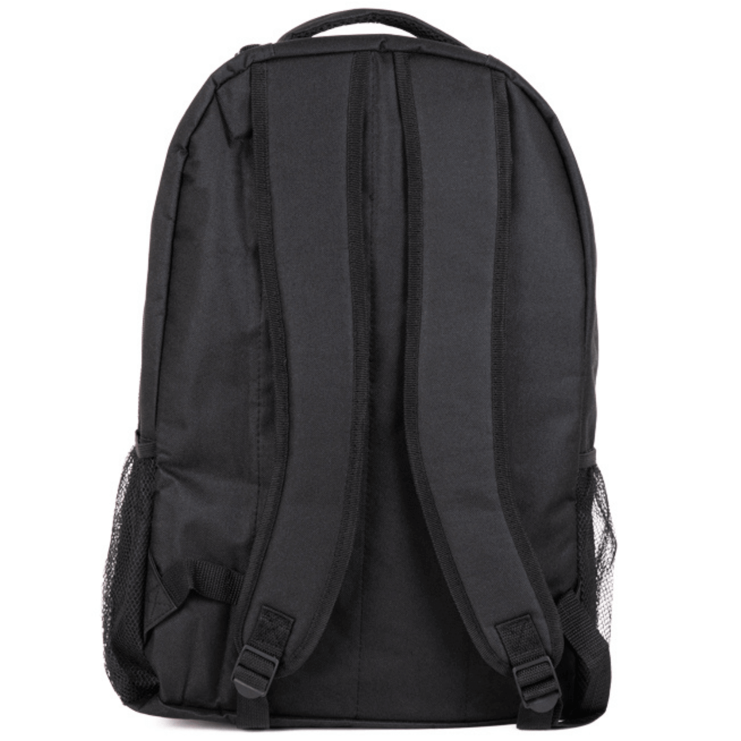 Black Funk Fighter DAILY Backpack with padded straps, back view.