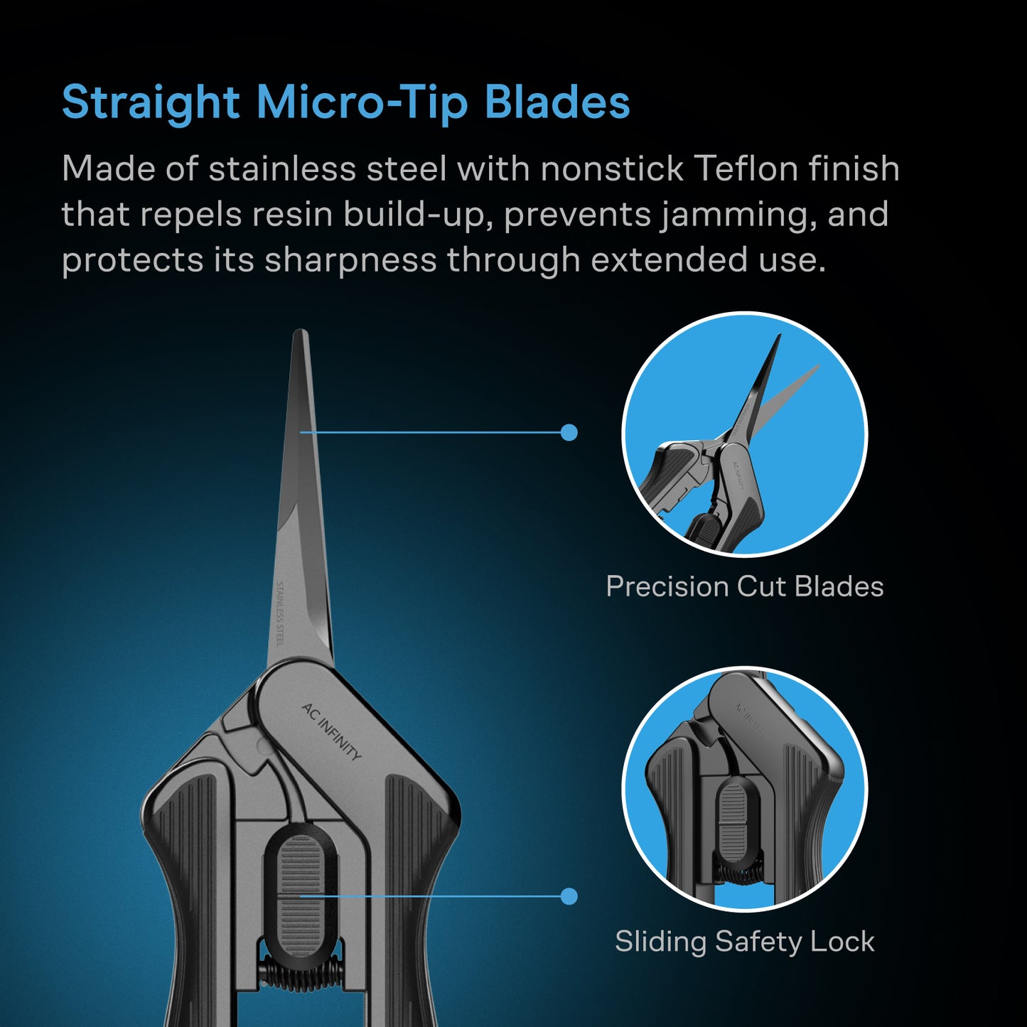 AC Infinity Stainless Steel Pruning Shear Ergonomic Lightweight 6.6" product image 3