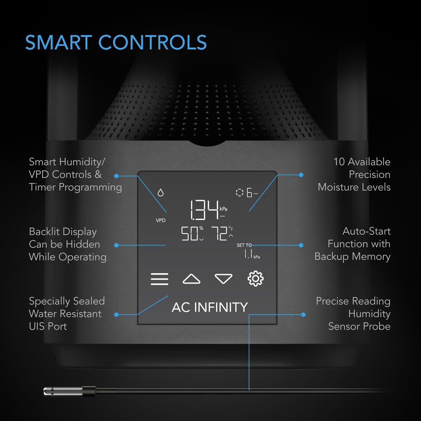 AC Infinity CLOUDFORGE T3 Environmental Plant Humidifier 4.5L Smart product image 3