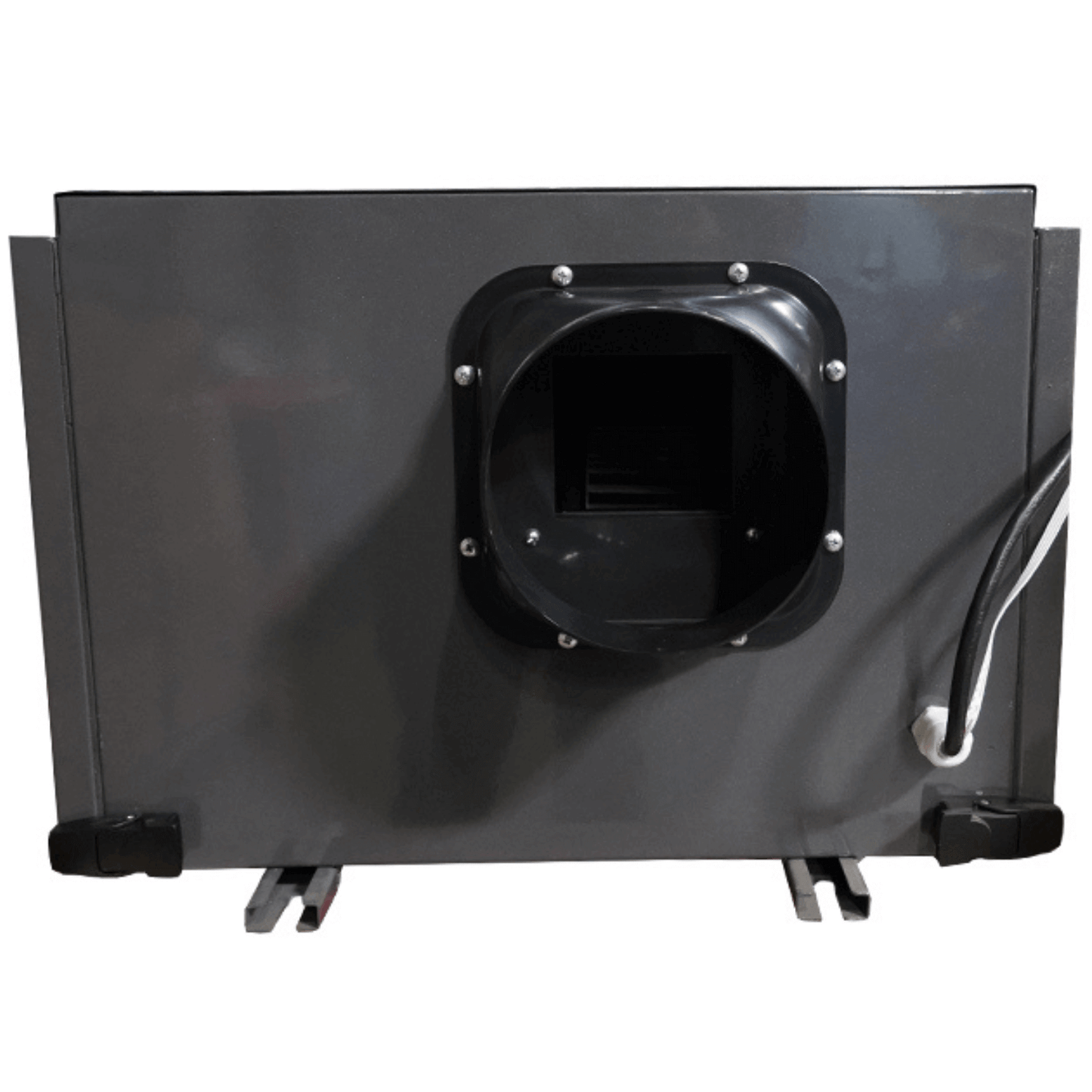 Drop Air X Industrial Ceiling Dehumidifier, 140 PPD, front view with air intake duct.