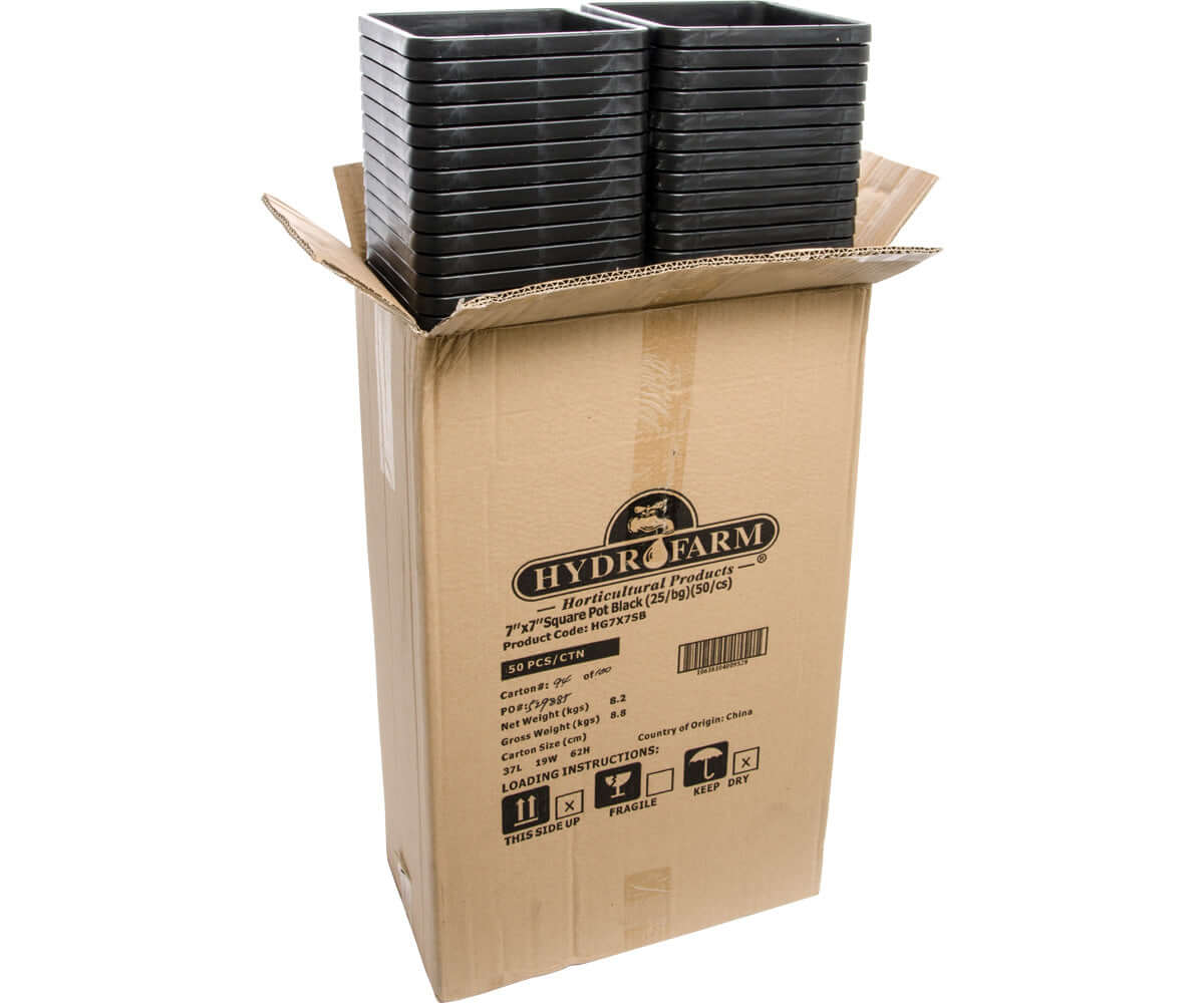 Active Aqua 7" x 7" Square Black Pot 9" Tall case of 50 product image 3