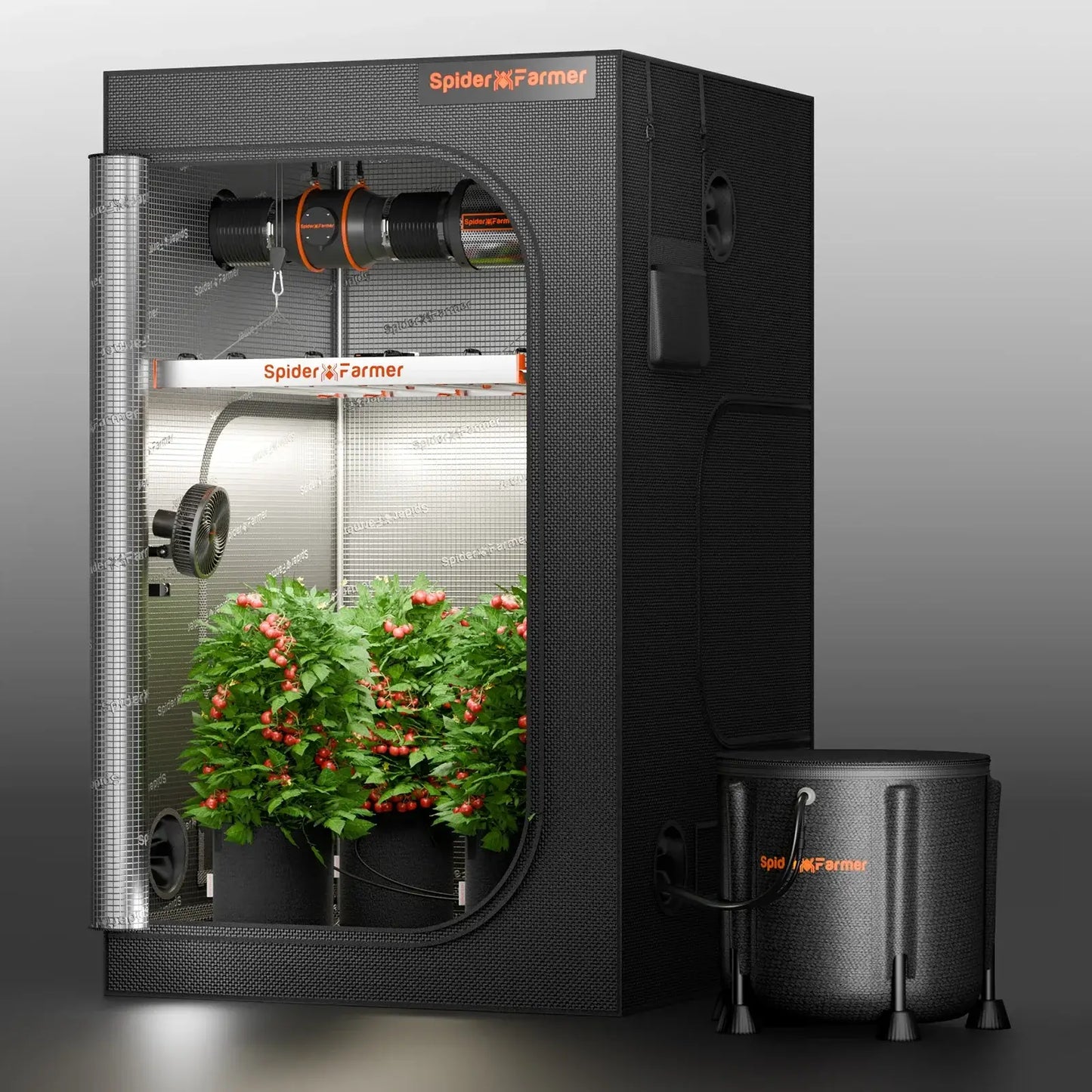 Spider Farmer Automatic Drip Irrigation System with water pump and drip emitters for indoor and outdoor plants.