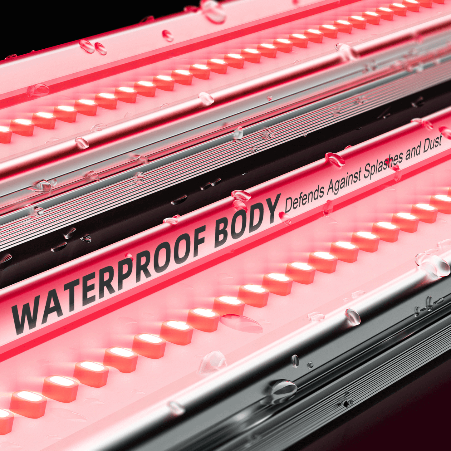 IR LED grow light bar with waterproof body, splashproof, and dust-resistant design.