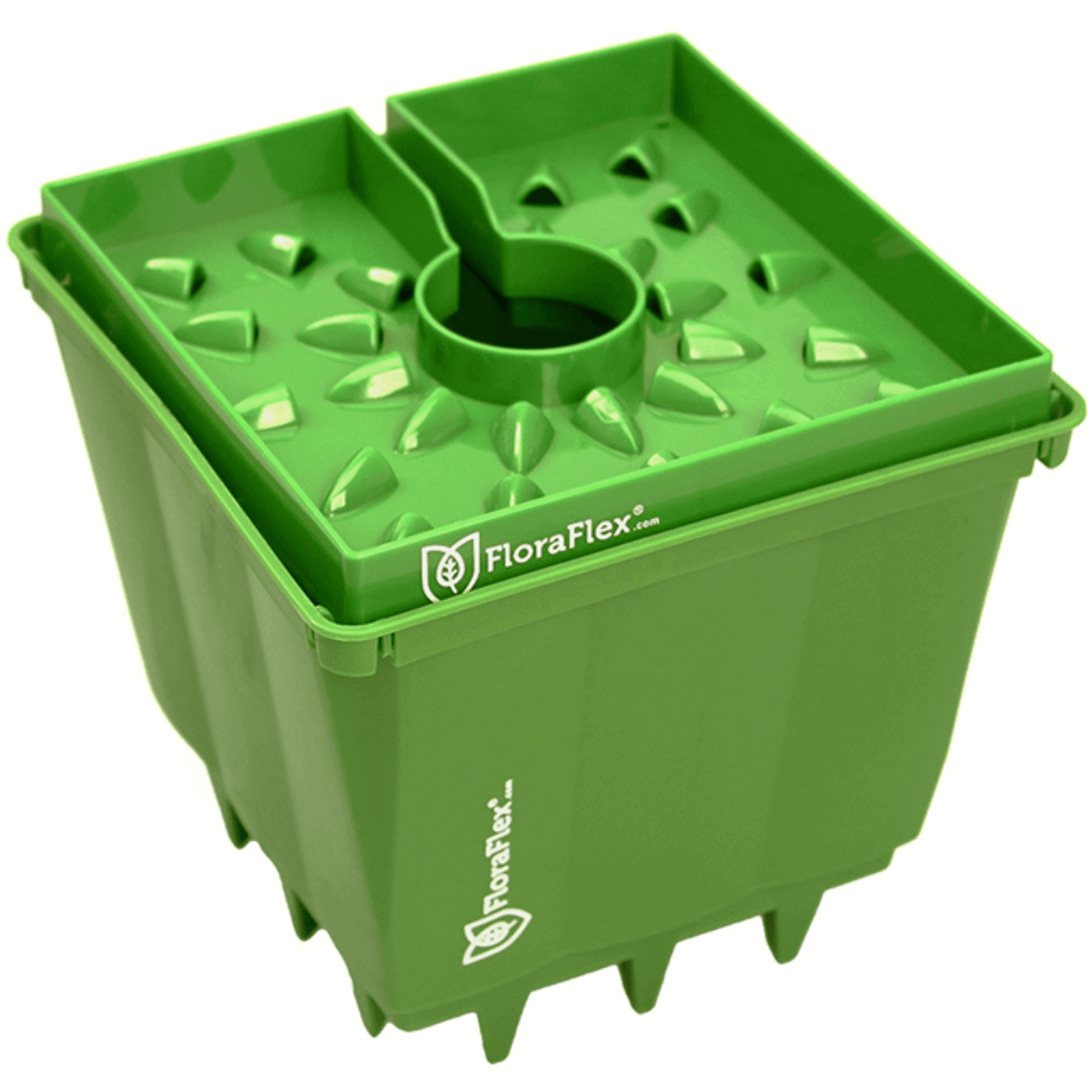 FloraFlex PotPro 6-inch Pot in green, ideal for hydroponic gardening, available in bulk case of 100 with discount offer.