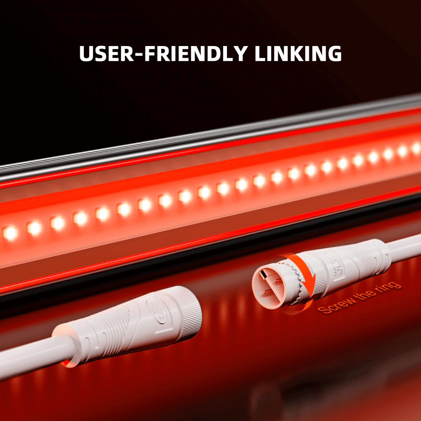 Spider Farmer R60 LED Grow Light Bar with user-friendly linking cables and vibrant 660nm deep red diodes.