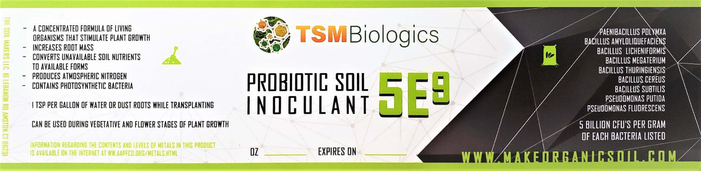 The Soil Makers 5E9 Probiotic Soil Inoculant