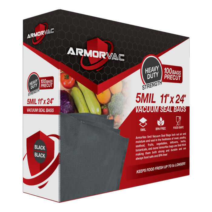 ArmorVac 11"x24" 5mil Precut Vacuum Seal Bags All Black (100 Pack) product image 5