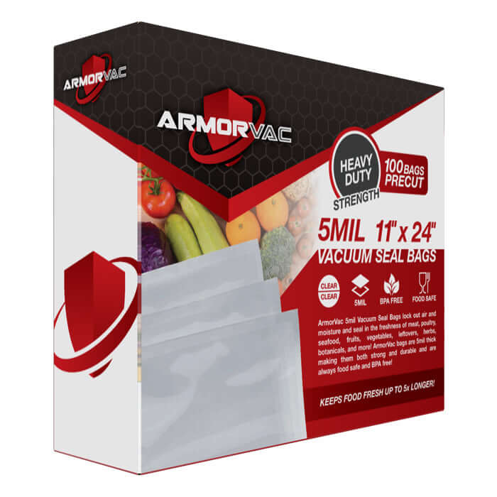 ArmorVac 11"x24" 5mil Precut Vacuum Seal Bags All Clear (100 Pack) product image 5