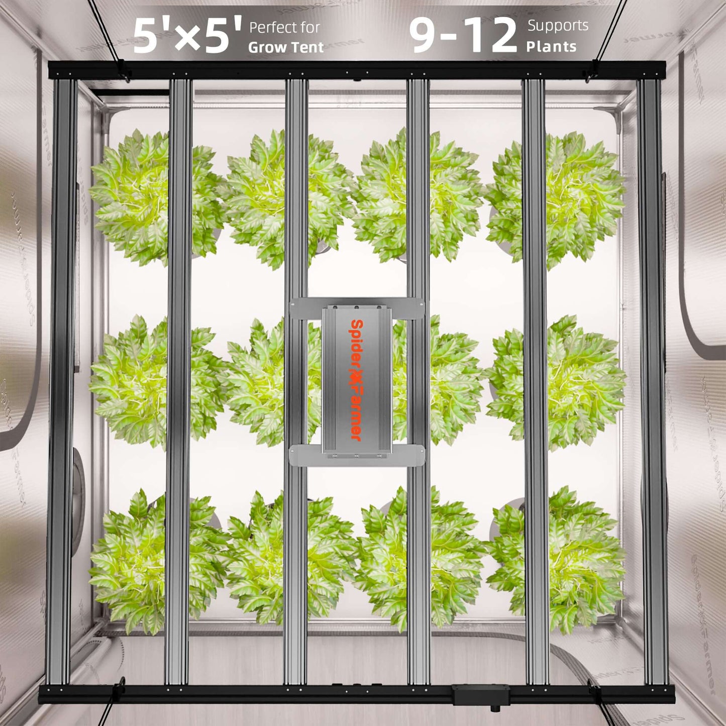 Spider Farmer G8600 x 2 LED Grow Lights + 5' x 10' Grow Tent + 6" Inline Fan Combo with Temperature and Humidity Controller + 6" Clip Fan