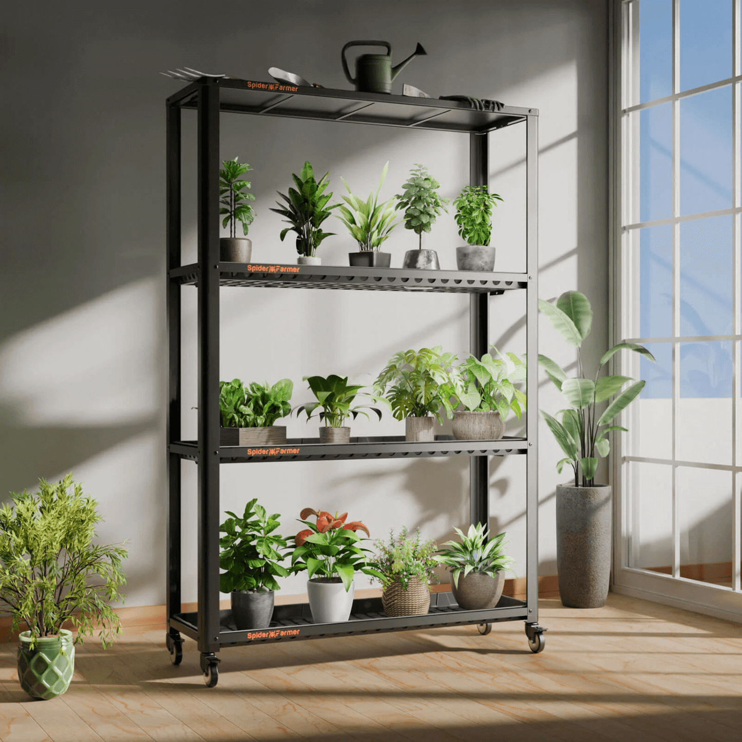 Spider Farmer 3 Tier Metal Plant Stand with Trays